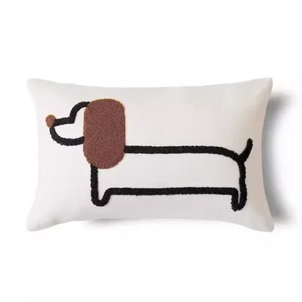 embroidered-dachshund-pillow-weenieland-shop-brown-30x50 Embroidered Dachshund Pillow